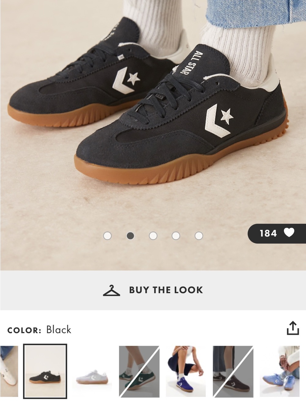 Converse Navy Blue Low-Top Suede & Canvas Sneakers with Gum Sole
